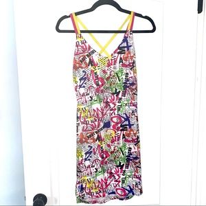 Graffiti Print Summer Bodycon Dress